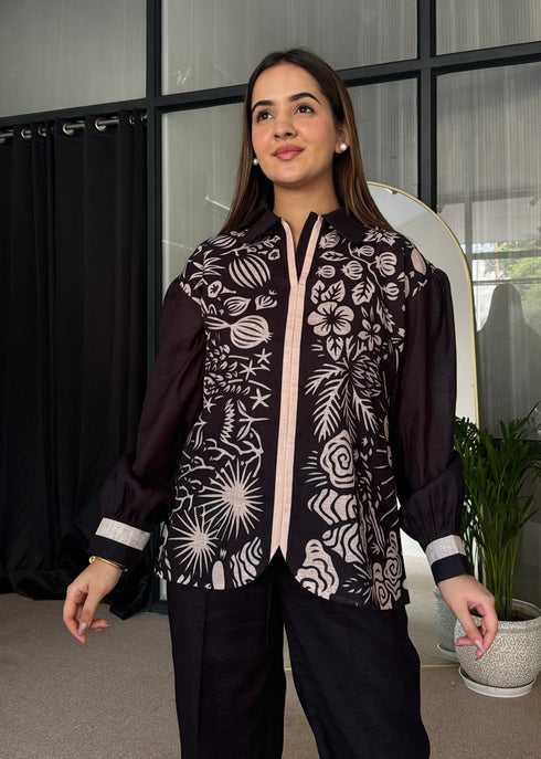 Black Abstract Co Ord Set